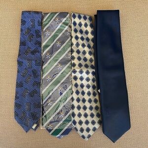 Vintage Designer Men's Ties Set of 4